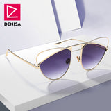 DENISA 2018 Butterfly Frame Cat Eye Sunglasses Women New Fashion Pink Red Retro Sun Glasses Girls UV400 zonnebril dames G18632