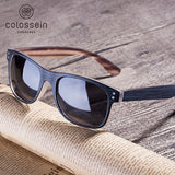 COLOSSEIN Sunglasses Men Polarized Classic New Fashion Retro Square Sun glasses Frame Women Imitation Wood Oculos Gafas De Sol