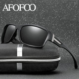AFOFOO Classic Polarized Sunglasses Brand Designer Men Sun Glasses Travel Driving Male Square Night Vision Glasses Eyewear UV400