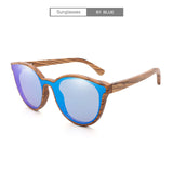 AZB 2018 New  Cat Eye Bamboo Sunglasses Men's UV400 Wooden glasses Women Brand Designer Original Wood Sun Glasses