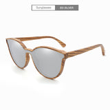 AZB 2018 New  Cat Eye Bamboo Sunglasses Men's UV400 Wooden glasses Women Brand Designer Original Wood Sun Glasses