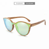 AZB 2018 New  Cat Eye Bamboo Sunglasses Men's UV400 Wooden glasses Women Brand Designer Original Wood Sun Glasses