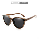 AZB 2018 New  Cat Eye Bamboo Sunglasses Men's UV400 Wooden glasses Women Brand Designer Original Wood Sun Glasses