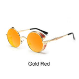 Ralferty Retro Steampunk Sunglasses Women Men Vintage Round Metal Punk Mirror Gothic Sun Glasses oculos de sol feminino 881