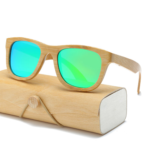 Polarized Wood bamboo Sunglasses Men women Polaroid square for men women Mirror Sun Glasses retro de sol eyewear 2018 Handmade