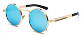 Peekaboo clear red sunglasses men steampunk 2018 metal frame retro vintage round sun glasses for women black uv400