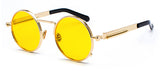 Peekaboo clear red sunglasses men steampunk 2018 metal frame retro vintage round sun glasses for women black uv400