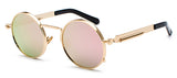 Peekaboo clear red sunglasses men steampunk 2018 metal frame retro vintage round sun glasses for women black uv400