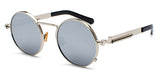 Peekaboo clear red sunglasses men steampunk 2018 metal frame retro vintage round sun glasses for women black uv400