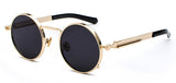 Peekaboo clear red sunglasses men steampunk 2018 metal frame retro vintage round sun glasses for women black uv400
