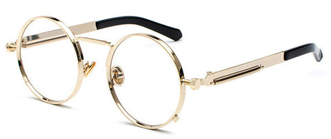 Peekaboo clear red sunglasses men steampunk 2018 metal frame retro vintage round sun glasses for women black uv400