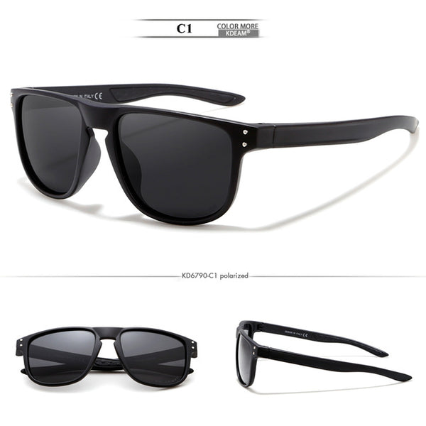 Non-slip Design New Arrival Men Sport Sunglasses Polarized Eyewear Women UV400 zonnebril mirror With Case KDEAM KD6790