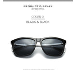 KarenHeather Polarized Sunglasses Men's Driving mirror Square Black Frame Eyewear  For Men Aluminium Magnesium